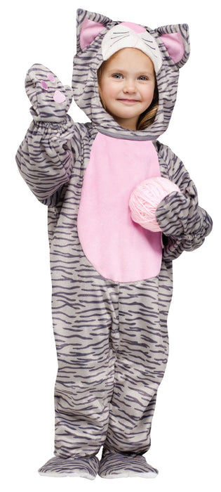 Adorable Girls Grey Stripe Kitty Costume