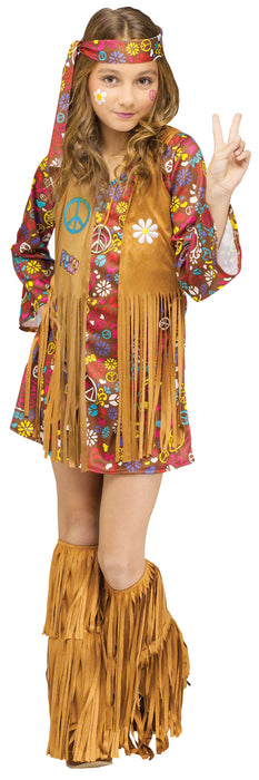 Adorable Peace & Love Hippie Girls Costume