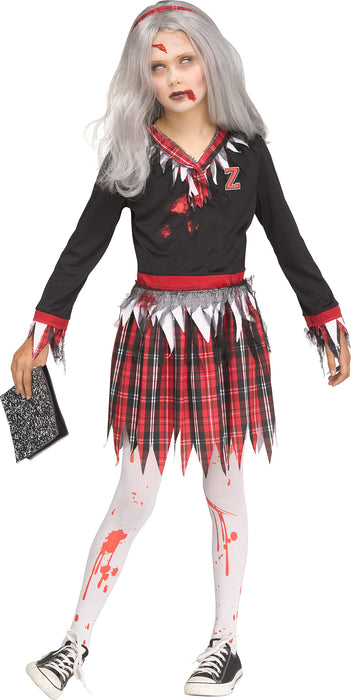 Cute Zombie Schoolgirl Girls Costume