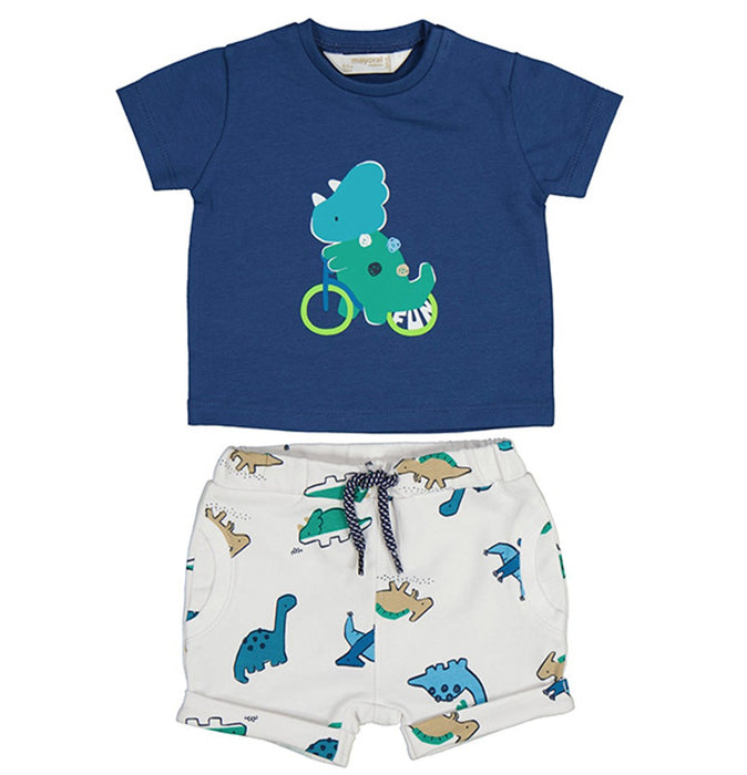 Baby Boys Mayoral Dinosaur Ocean Blue  Short Set