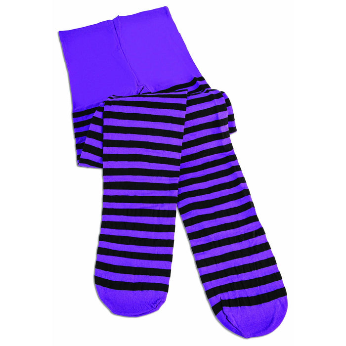 Child Tights - Purple Black Striped Tights