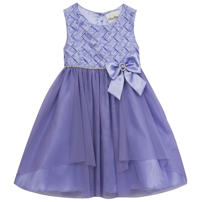 Rare Editions Girl's Easter Dress Lavender Satin Basket Weave Dress