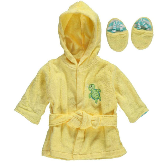 Luvable Friends Woven Terry Baby Bath Robe with Slippers