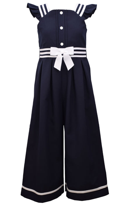 Young Girls 7 - 16 Navy Nautical Sailor Jumpsuit