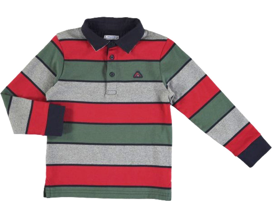 Mayoral Boys Striped Long Sleeved Polo Shirt
