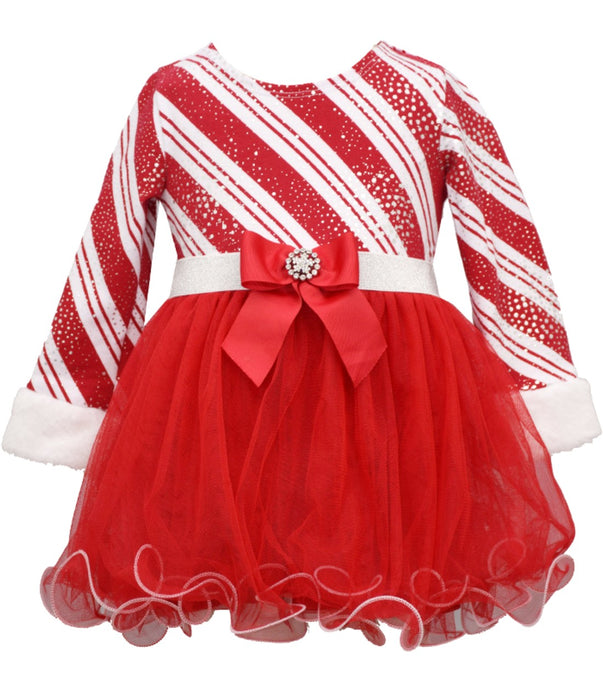 Girls Christmas Dress Candy Stripe Holiday Dress - New!