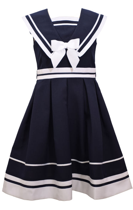 Young Girls Navy Sailor Dress Nautical