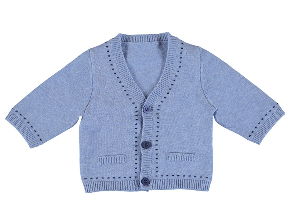 Mayoral Baby Boys Blue Cotton V Neck Cardigan Sweater