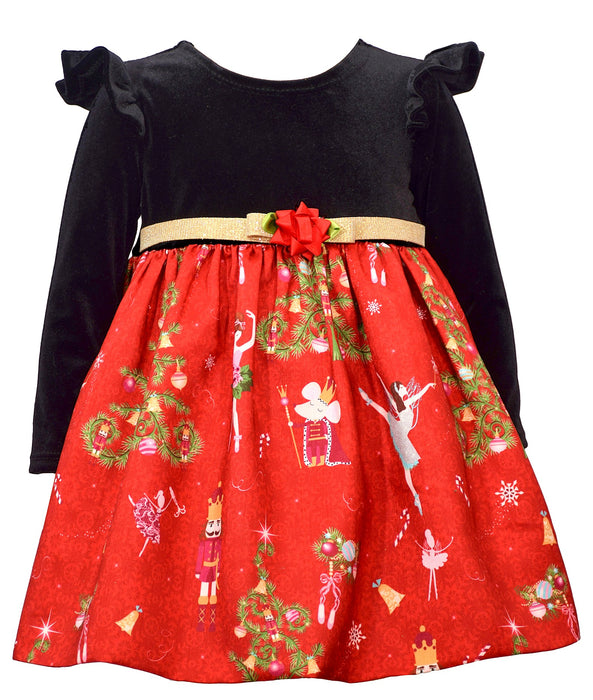Baby Girls Christmas Velvet Nutcracker Dress