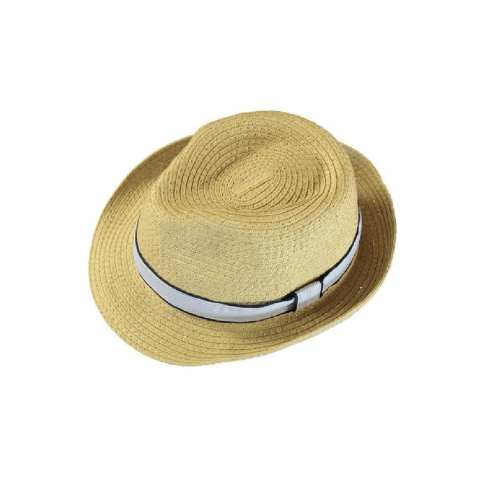 Toddler Boys Fedora Hat Natural Straw