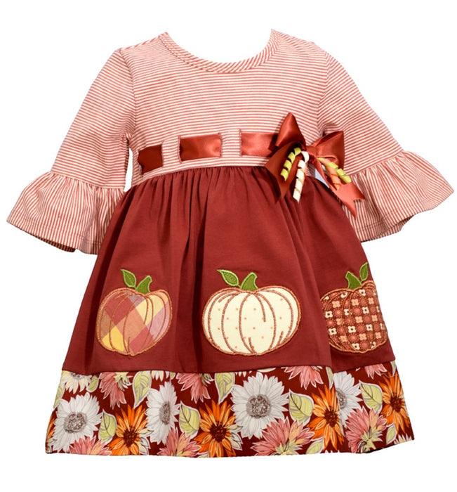 Bonnie Jean Lace Trim Pumpkin Baby or Girls Dress
