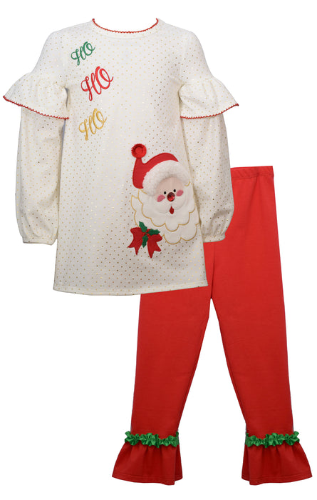 Hohoho Santa Girls Christmas Tunic and Legging Set