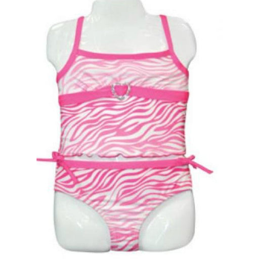 Little Girls 2pc Zebra Print Pink Swimsuit