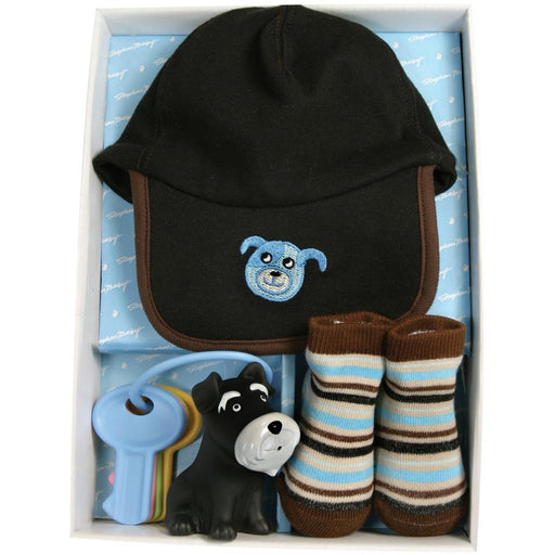 Baby Boys Blue Dog Baseball Cap & Socks Set 6- 12 months