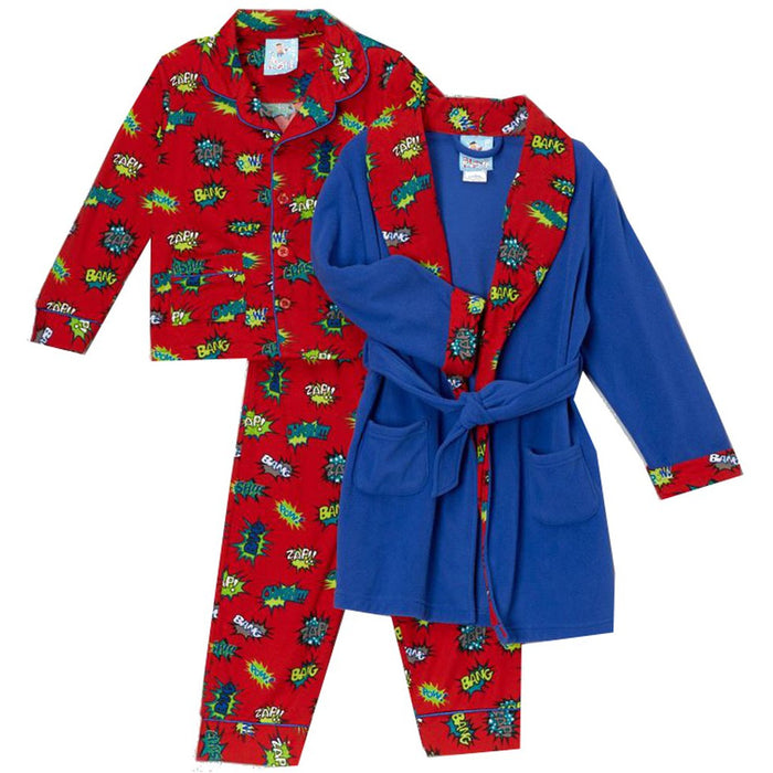 Baby Bunz Baby Boys Pow Robe Pajama Set