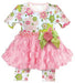 Baby Girls Swirly Flower Dress & Capri Set