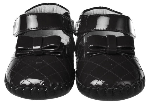 Black Patent Quilted Toddler Little Girls Shoes