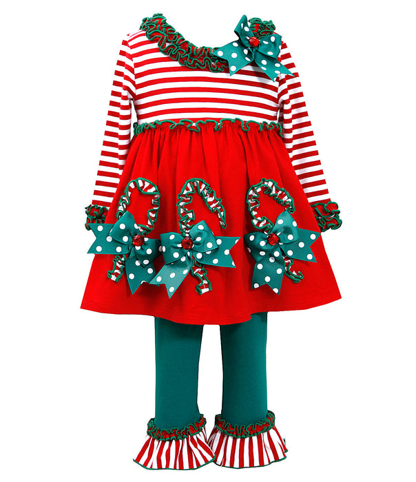 In Fashion Kids - Bonnie Jean - Newborn Girls Christmas Outfit Candy Cane Ruffle Pant Se In Fashion Kids - Bonnie Jean - Newborn Girls Christmas Outfit Candy Cane Ruffle Pant Se