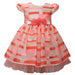 Bonnie Jean Coral Satin Short Sleeve Dress