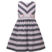 Bonnie Jean Girl's Mitered Chambray Stripe Dress