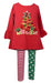 Girls Red Tree Knit Christmas Legging Set