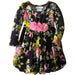 Bonnie Jean Little Girl's Black Floral Bubble Dress