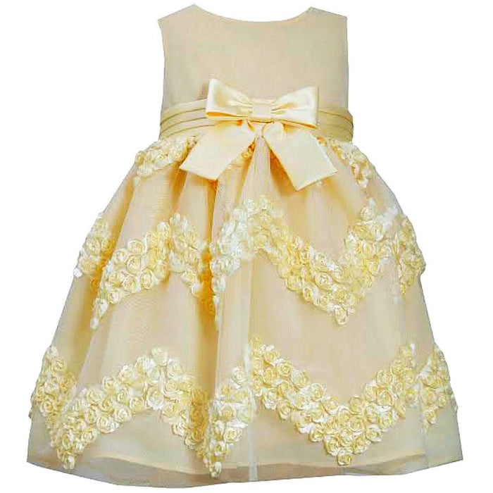 In Fashion Kids - Bonnie Jean Little Girls Easter Dress: Yellow Chiffon Bonaz Dress In Fashion Kids - Bonnie Jean Little Girls Easter Dress: Yellow Chiffon Bonaz Dress
