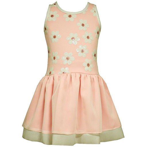 Bonnie Jean Little Girls Pink Sequined Daisies Dress