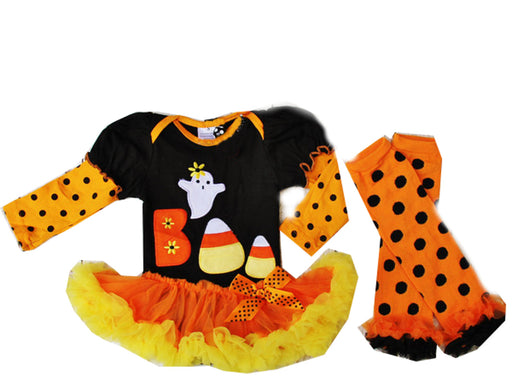 Boo Tutu Onesie Set with Legwarmers