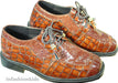 BROWN Boys Dress Shoes - Faux Crocodile  - Young Boys 3  to 6 