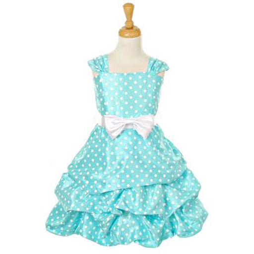 Cinderella Couture Girls Aqua Dot Pickup Dress