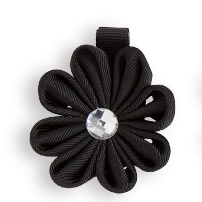 Flower Hair Clip with Crystal Center 