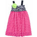 Rare Editions Fuchsia Ruffle Dress With Zebra Print  