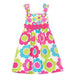 Fuchsia/ Lime Daisy Print Dress  -Easter -Summer Girls Clothes