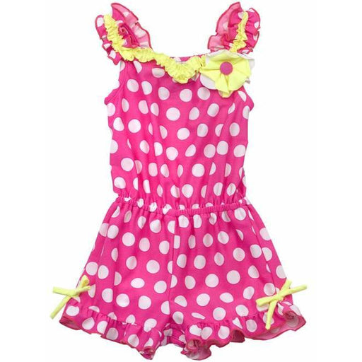 Rare Editions Fuchsia Dot Romper CLEARANCE Final Sale