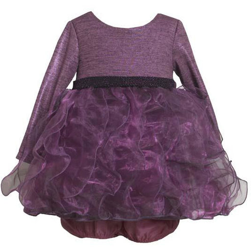 Girl's Party Dress:  Purple Organza Metallic Chiffon Dress