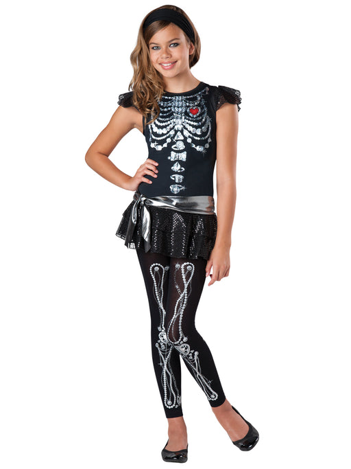 Girl's Skeleton Costume - Skeleton Bling Costume