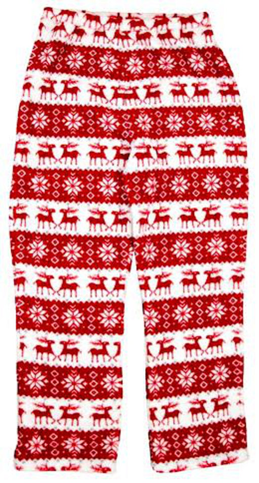 Girls Holiday Reindeer Fleece Pajama Pants