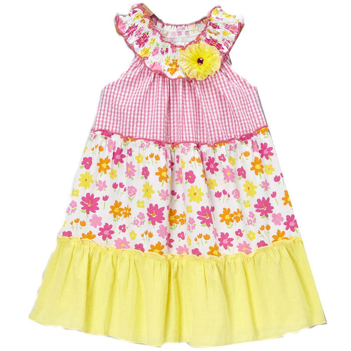 Girls Smocked Sundress - Print Smocked Dress 