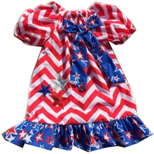 In fashion Kids Little Girls Chevron 4th July Dress Star Spangled Banner Patriotic Chevron Dress