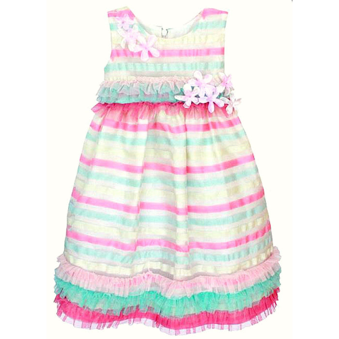 Isobella and Chloe Little Girls Stripe Ruffle Dress