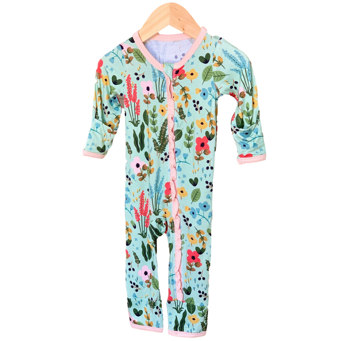 Kozi and Co Coverall Le Jardin Ruffle Floral