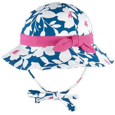 Le Top Baby - Girls Floral Print Sunhat with Knotted Bow