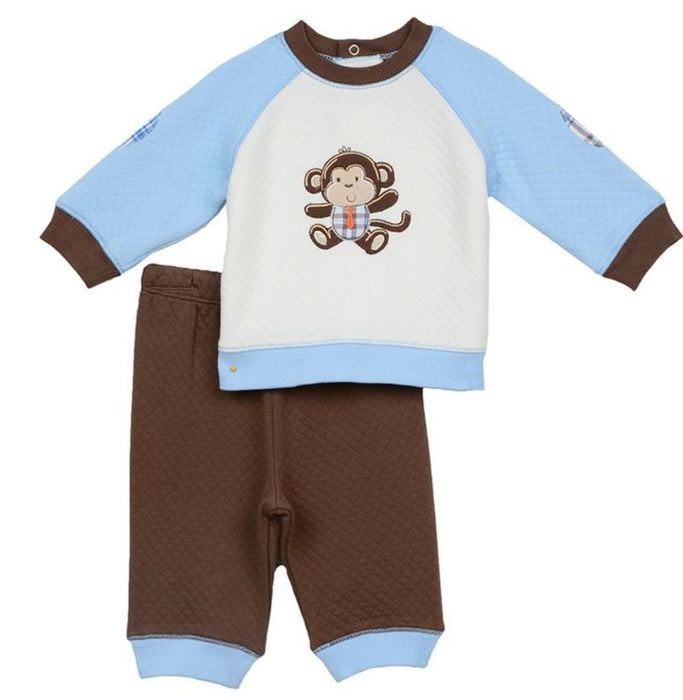 Little Me Baby Boys Monkey Quilted Pant Set