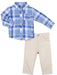 Little Me Infant Boys Nautical Plaid Shirt and Khaki Pants