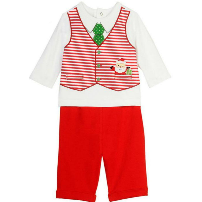 Little Me Baby-Boys Santa Christmas Vested Pant Set