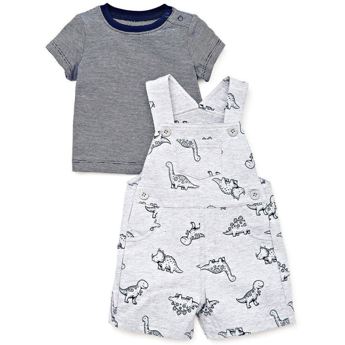 Little Me Dinosaur Baby Boys Shortall and Tee Set