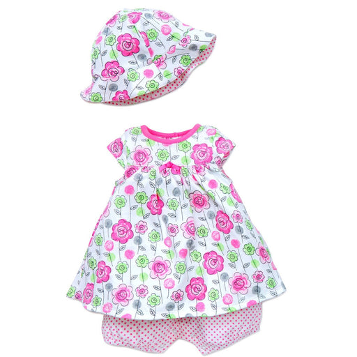Little Me Newborn Baby Girls Pink Floral Popover with Hat