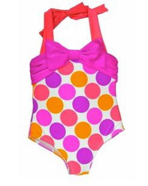 Love U Lots Little Girls Beautiful Dotted Halter One Piece Swimsuit