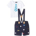 Baby-Boys Newborn Baseball Suspender & Short Set 12-18 months